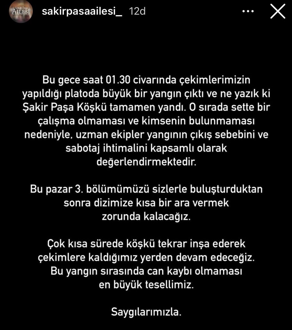 Şakir Paşa Ailesi'nin çekildiği köşk yandı: Şakir Paşa Ailesi yeni bölümleri yayımlanacak mı? Açıklama geldi - 1