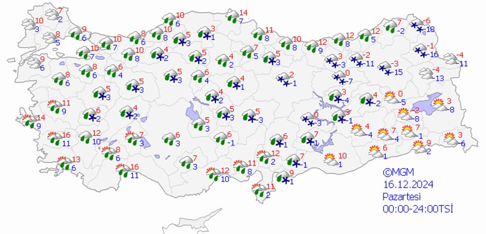 Meteoroloji'den kar uyarısı: 7 ilde sarı ve turuncu kodlu alarm - 18