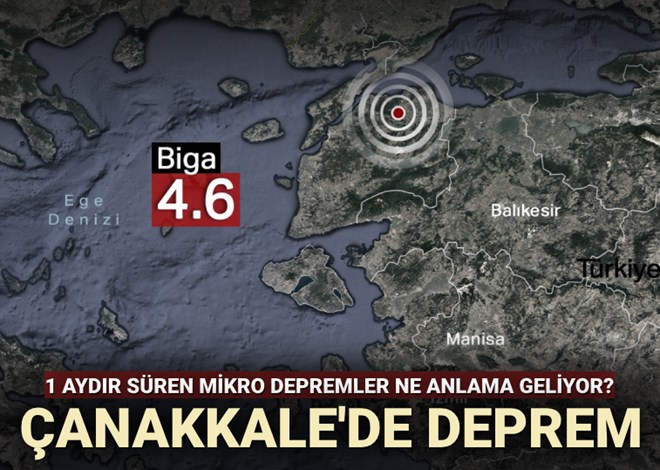 Biga'da 4,6 büyüklüğünde deprem