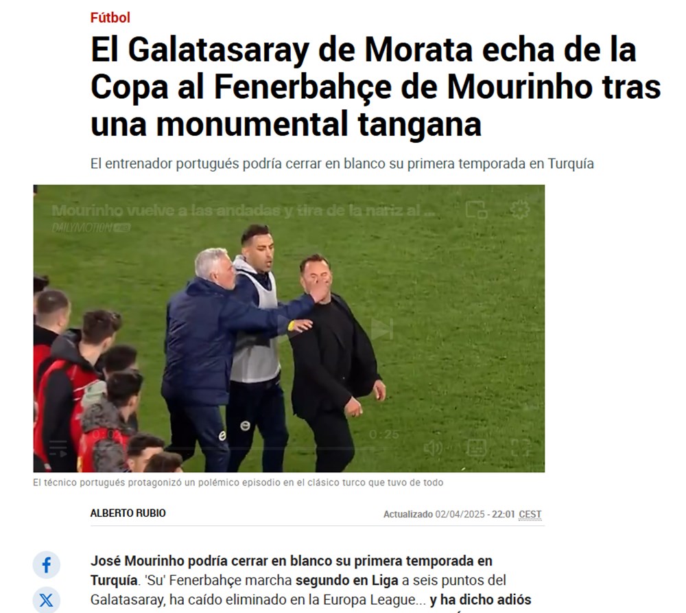 Mourinho'nun Okan Buruk'a hareketi dünya basınında - 4