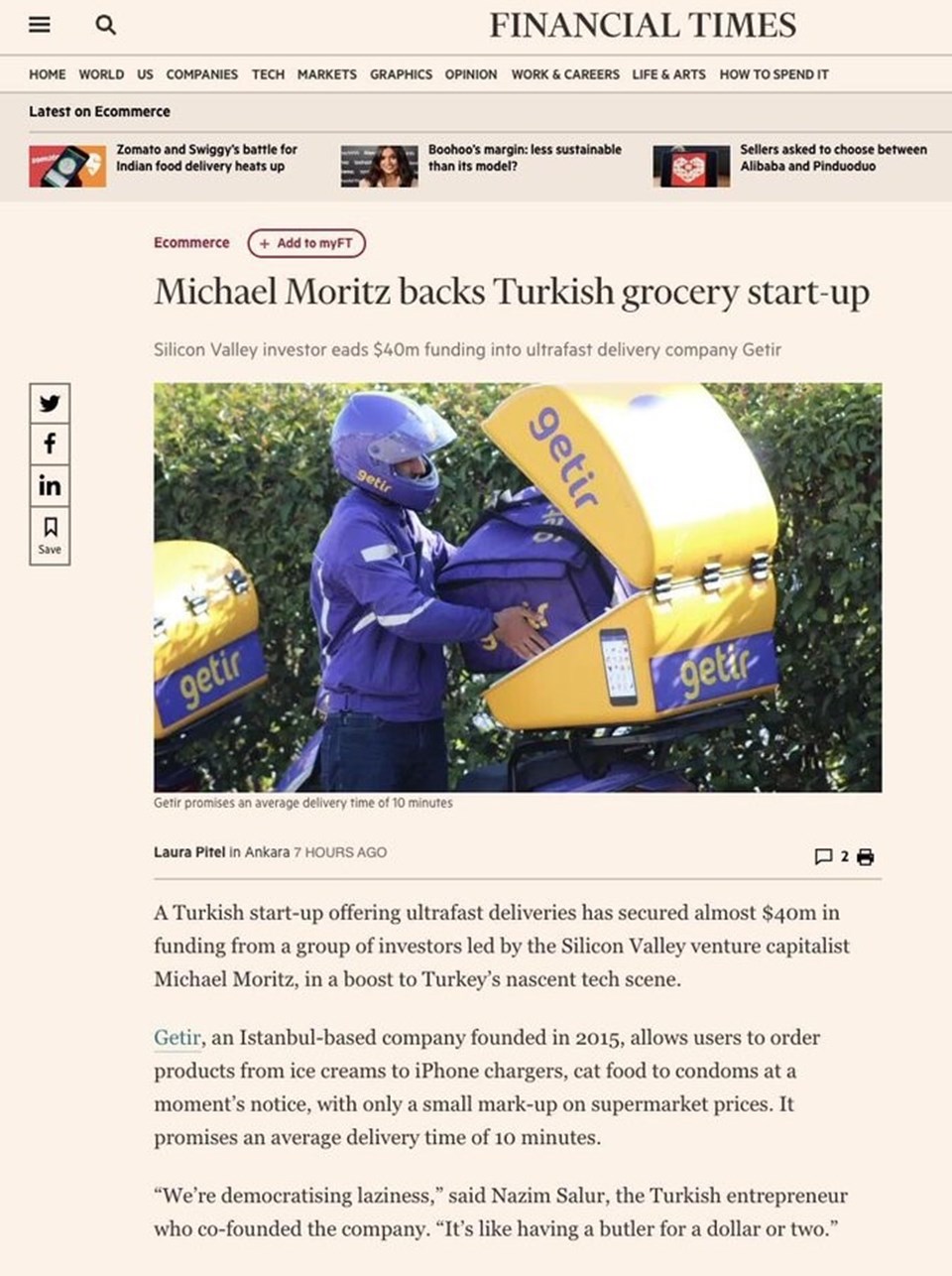 'Tembelliği demokratikleştiren adam'ın 'Getir' girişimine Silikon Vadisi'nden 38 milyon dolar yatırım geldi - 2