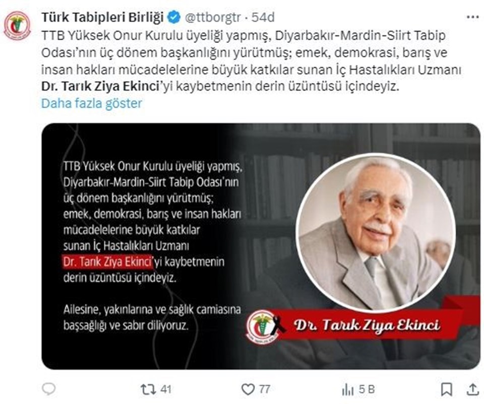 İstanbul Tabip Odası duyurdu: Dr. Tarık Ziya Ekinci hayatını kaybetti (Tarık Ziya Ekinci kimdir?) - 1