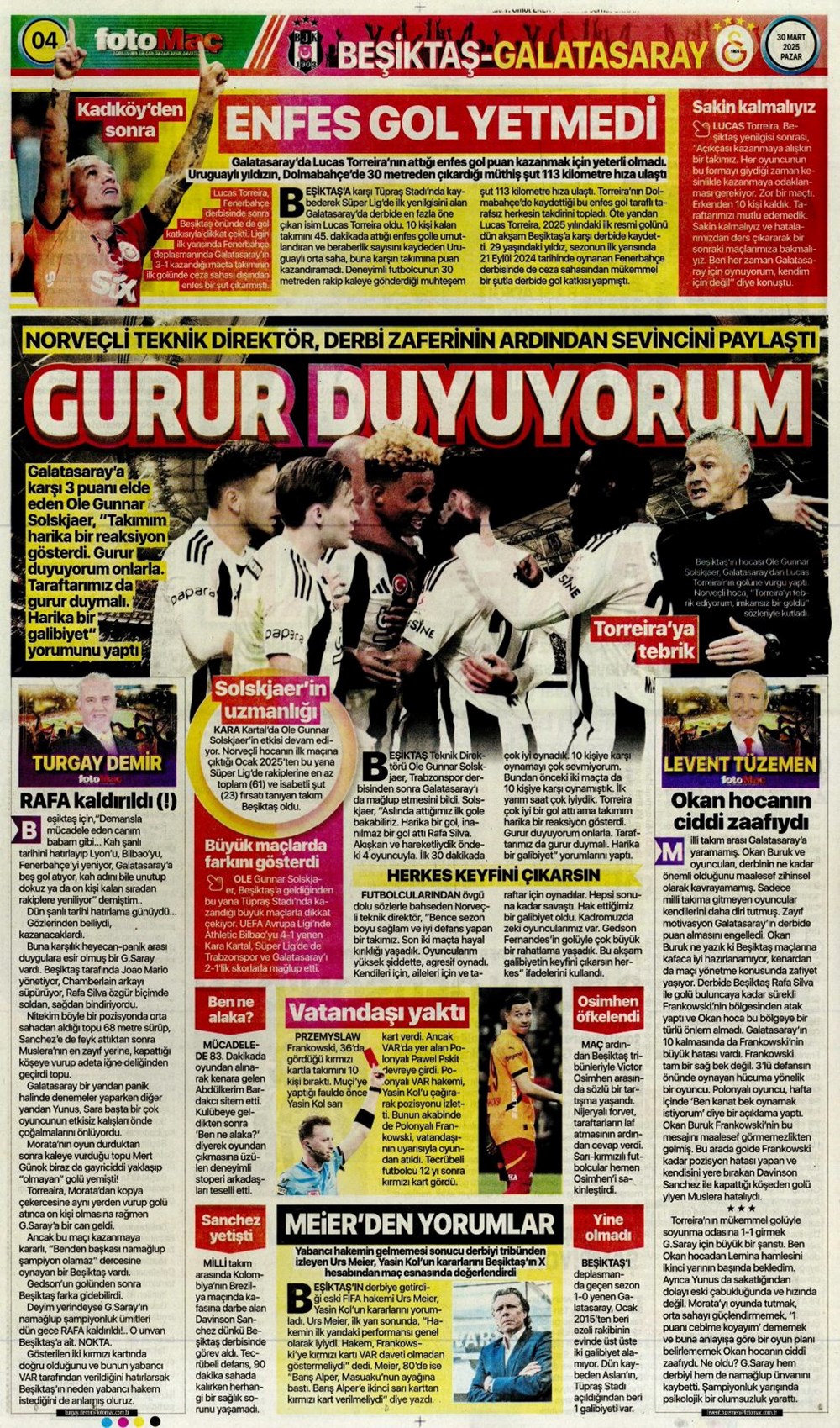 "Zirveye Kartal pençesi" (30 Mart 2025 spor manşetleri) - 4
