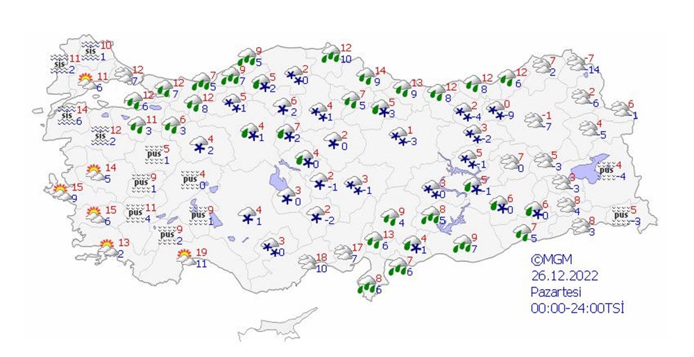 5 il için kuvvetli kar uyarısı (Meteoroloji'den 5 günlük hava durumu raporu) - 5