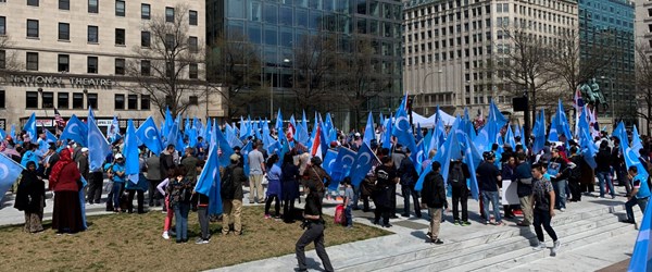 Washington'da Sincan Uygur protestosu