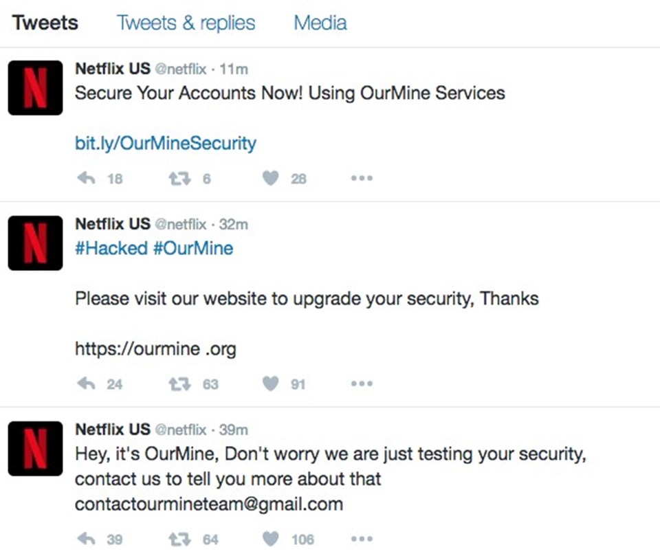 Netflix'in Twitter hesabı hack'lendi - 1