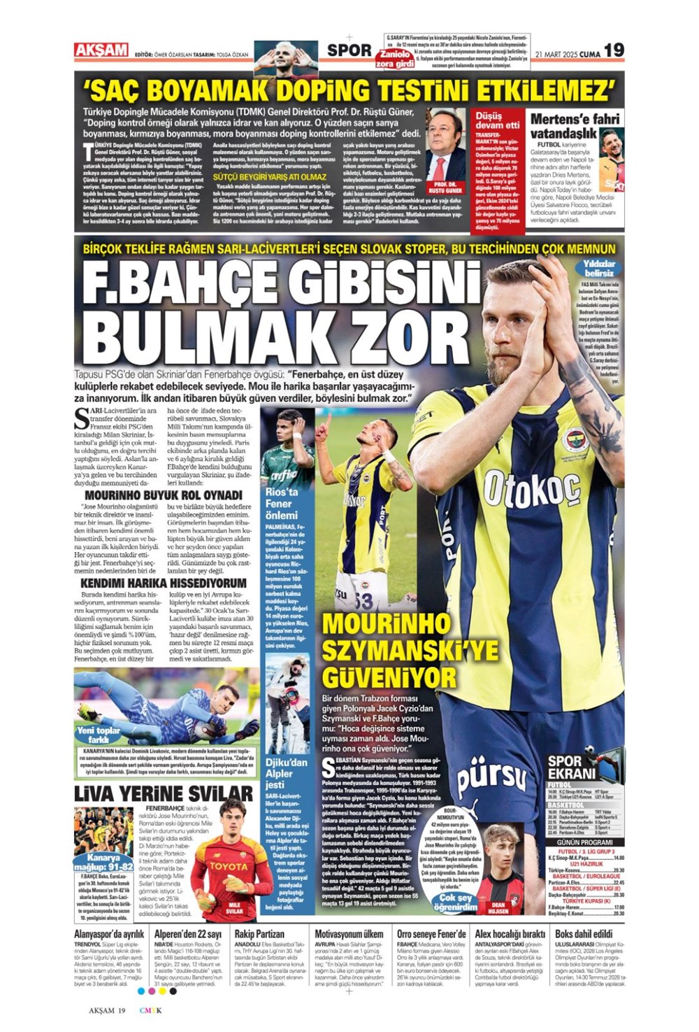 "İşte bizim çocuklar" (21 Mart 2025 spor manşetleri) - 2