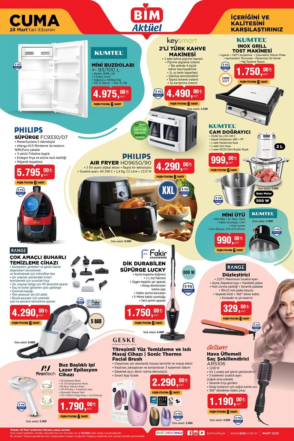 BİM Aktüel Kataloğu 25 - 28 Mart: BİM'de bu hafta hangi ürünler indirimde? Airfryer, kahve makinesi,saç şekillendirici, ağaç kesme motoru, hortum seti, oturma grubu... - 6