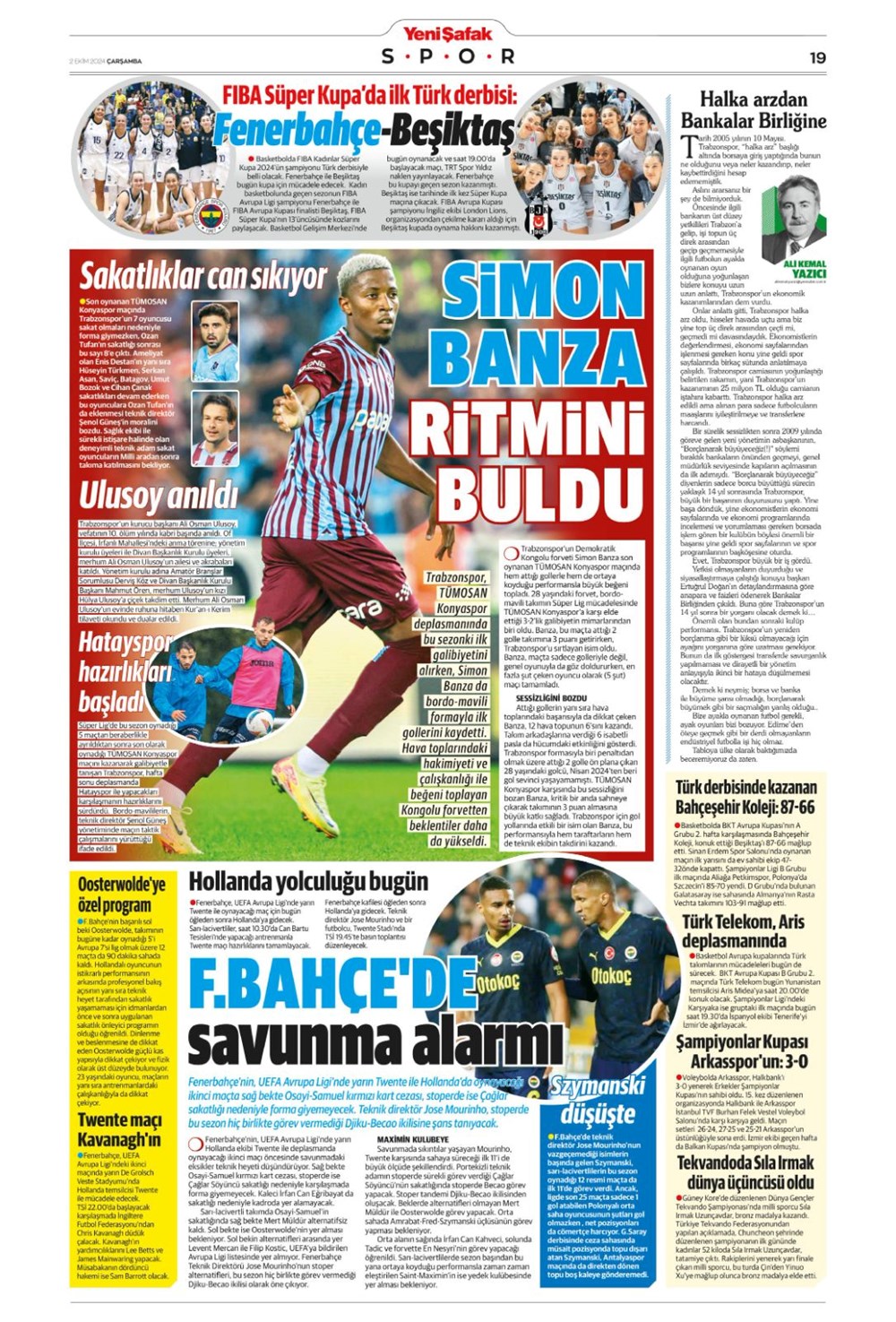 "Bir Mourinho klasiği" (2 Ekim 2024 spor manşetleri) - 18