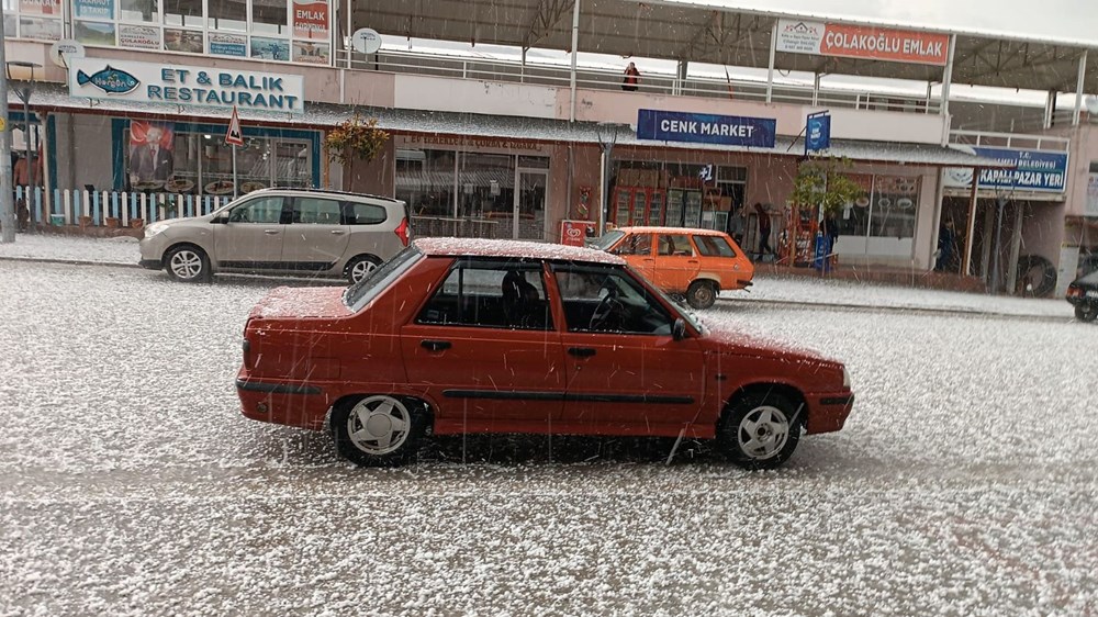 Denizli’de ceviz büyüklüğünde dolu yağdı - 2