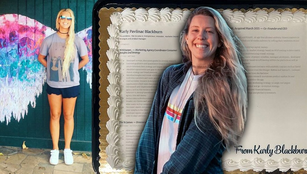 Ünlü bir markada çalışmak isteyen Karly Blackburn özgeçmişini pastaya ...