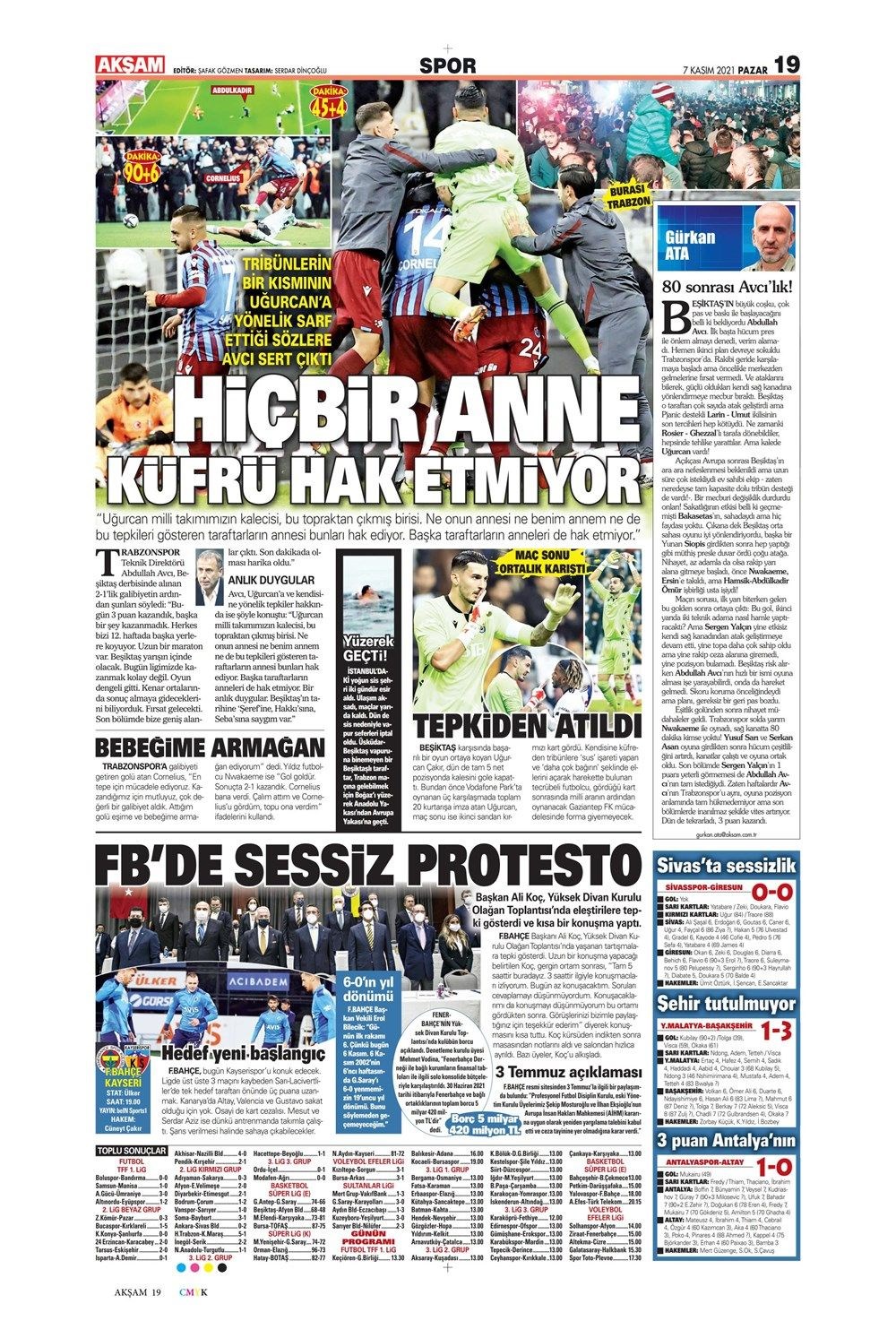 Günün spor manşetleri (7 Kasım 2021) - 6