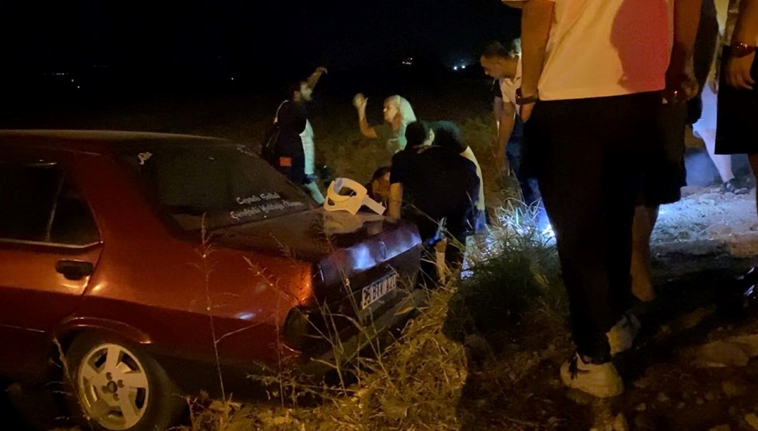 Damadından kaçarken tarlaya uçtu