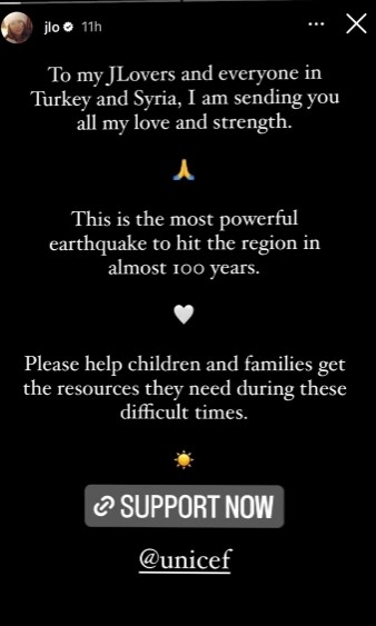 Jennifer Lopez'den depremzedelere bağış çağrısı - 1