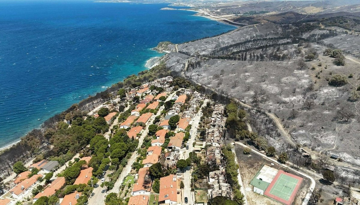 Yangın sonrası acı görüntü