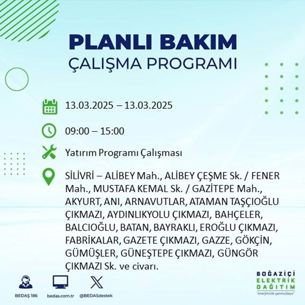İstanbul'da Elektrikler Ne Zaman Gelecek? 19 İlçede Kesinti Alarmı (13 Mart Kesinti Haritası) 114