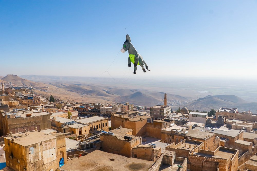 3 boyutlu 'kadrolu eşek' uçurtmaları, Mardin semalarında - 1