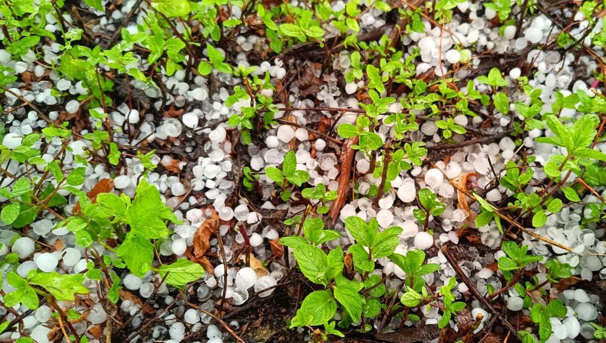 Temmuz ortasında dolu yağdı