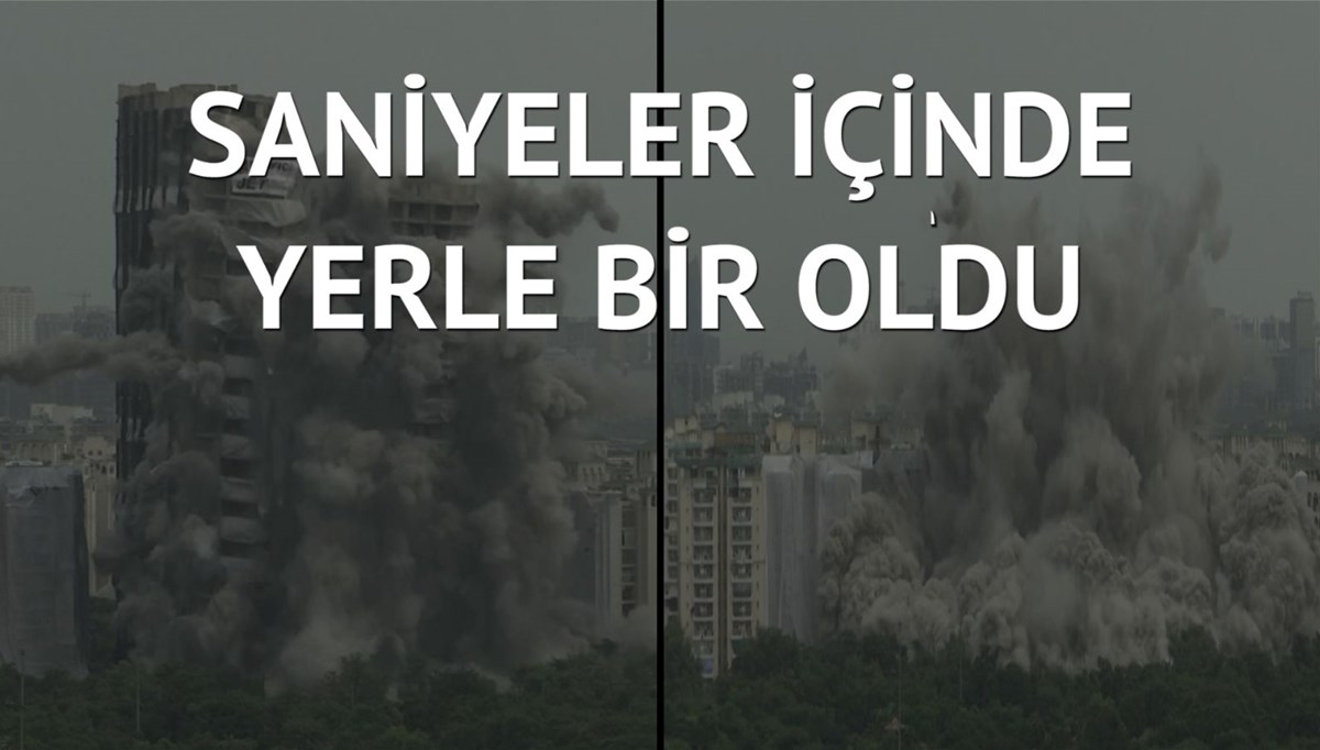 Kaçak kulelere kontrollü yıkım: 3,5 ton patlayıcı kullanıldı