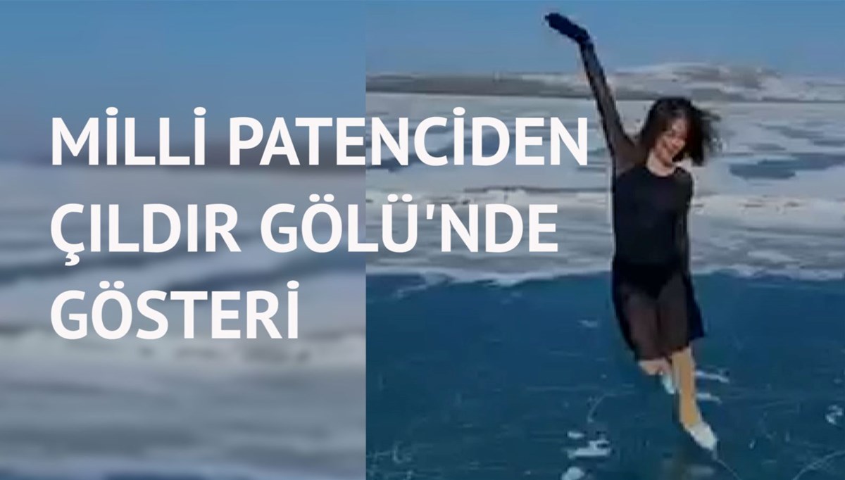 Donan gölde buz pateni performansı