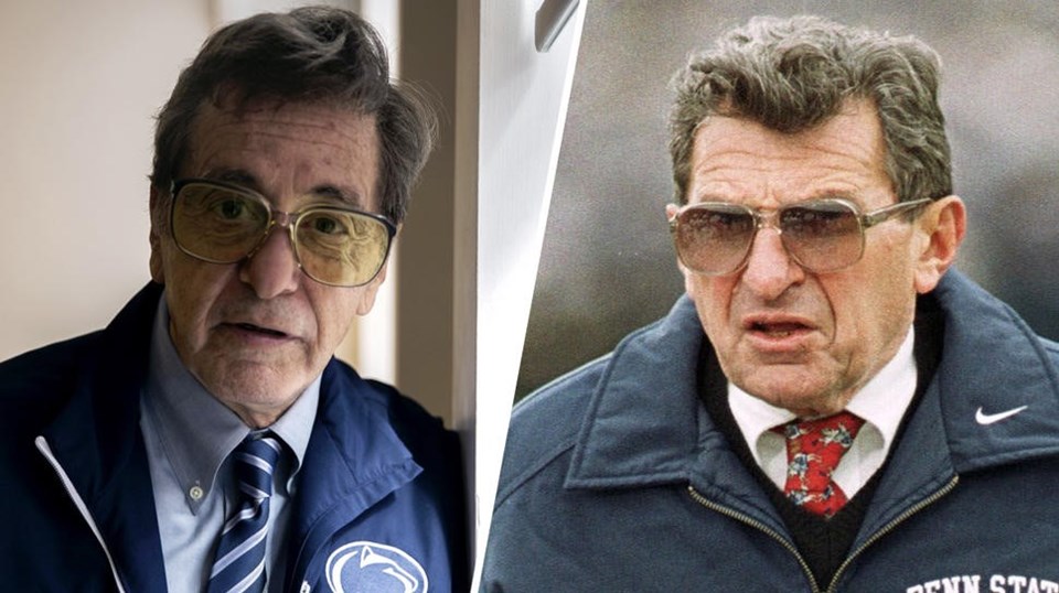 Al Pacino (soldaki), yeni filmi için Joe Paterno'ya dönüştü.