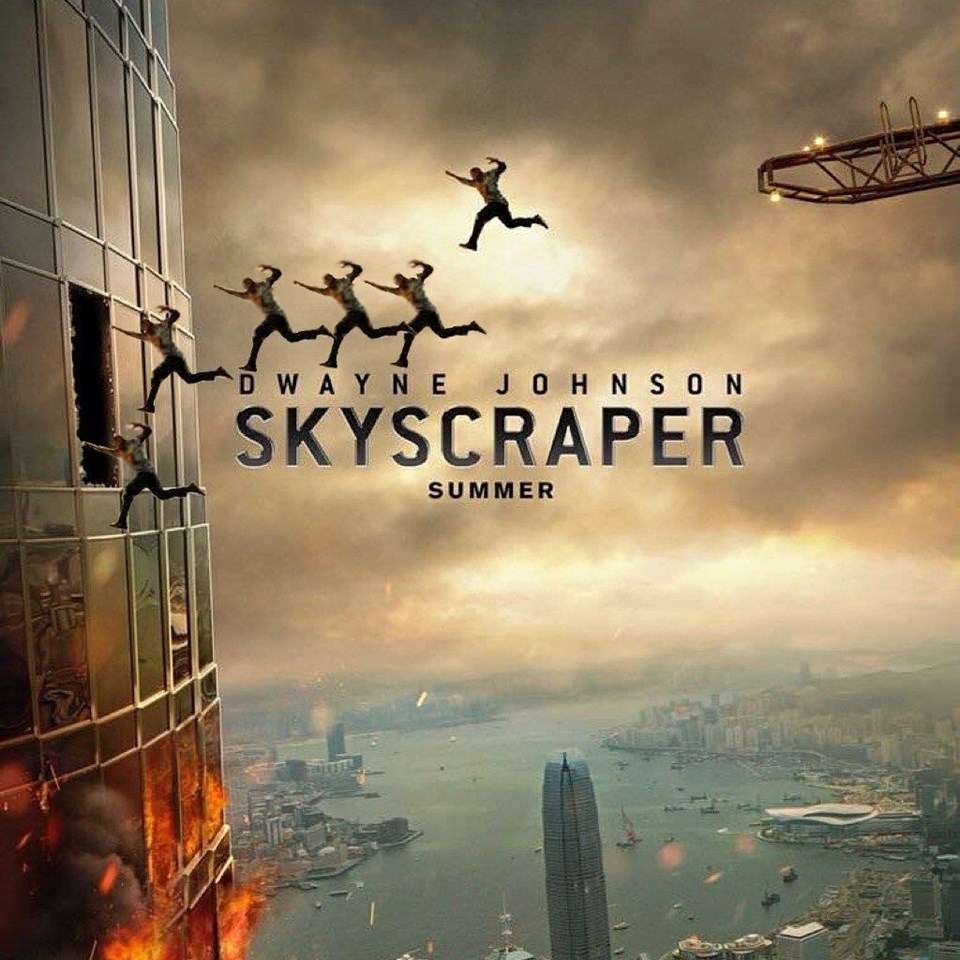 Gokdelen, Dwayne Johnson, Skyscraper, film afişi
