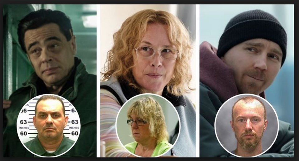 Richard Matt (Benicio del Toro)-Tilly (Patricia Arquette)-David Sweat (Paul Dano)