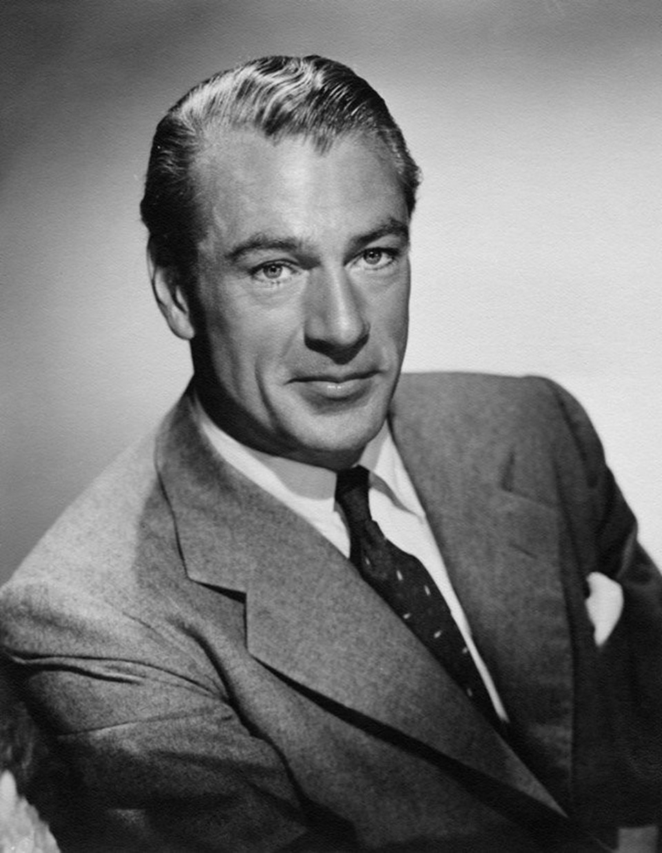 İki kez Oscar ödülü kazanan Amerikalı aktör Gary Cooper.