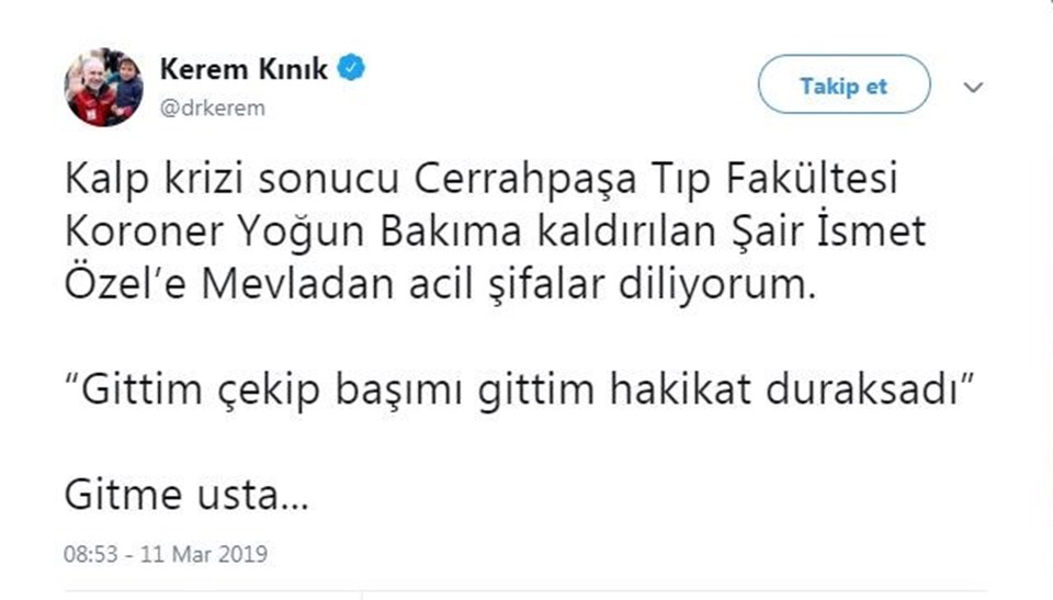 Kızılay Genel Başkanı Kınık'ın paylaşımı