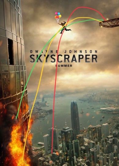 Gokdelen, Dwayne Johnson, Skyscraper, film afişi