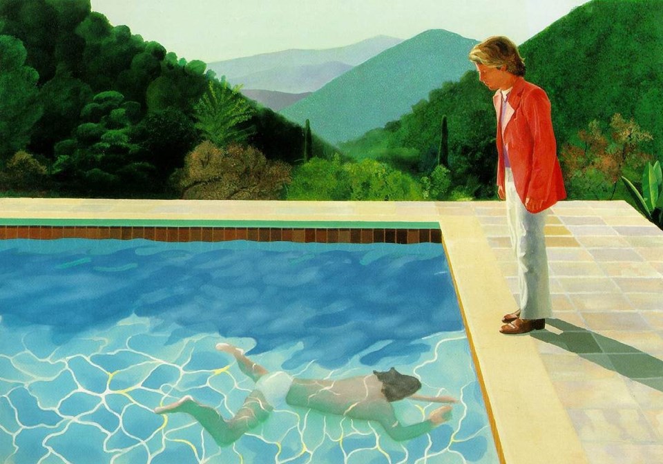 Hockney'in 35 yaşında yaptığı Portrait of an Artist (Pool with Two Figures) adlı tablo