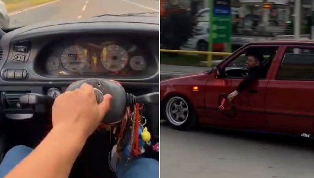 Seyir halinde aracın direksiyonunu yerinden çıkardı! Trafik magandasına soruşturma açıldı Seyir halinde aracın direksiyonunu yerinden çıkardı! Trafik magandasına soruşturma açıldı