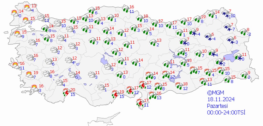 8 il için sarı kodlu sağanak uyarısı: Karla karışık yağmura dikkat! - 15