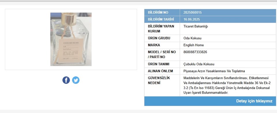 Bakanlıktan, English Home'un ürünü için toplatma kararı - 1