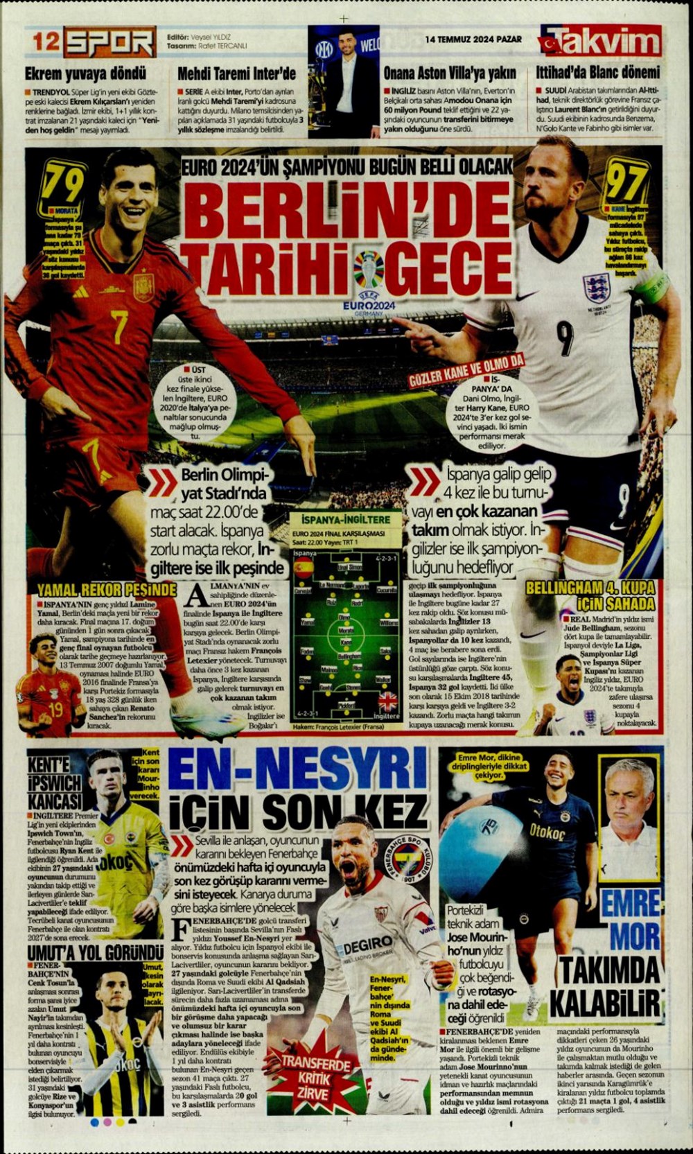 "Devlerle yarışa girdi: Hedef Felix" (14 Temmuz 2024 spor manşetleri) - 5