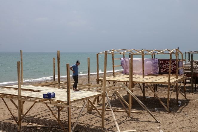 antalya, aksu sahili, aksu çardak evler, kumköy sahili çardak evler