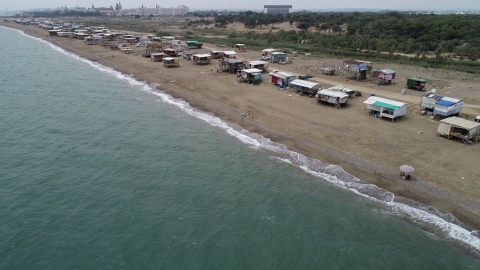 antalya, aksu sahili, aksu çardak evler, kumköy sahili çardak evler