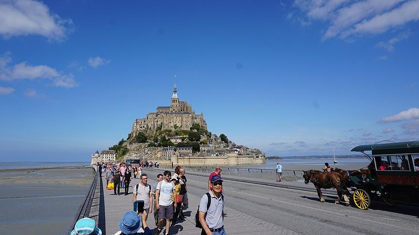 Mont Saint Michel, fransa, normandiya, paris gezilecek yerler, metcezirin en belirgin olduğu yerler
