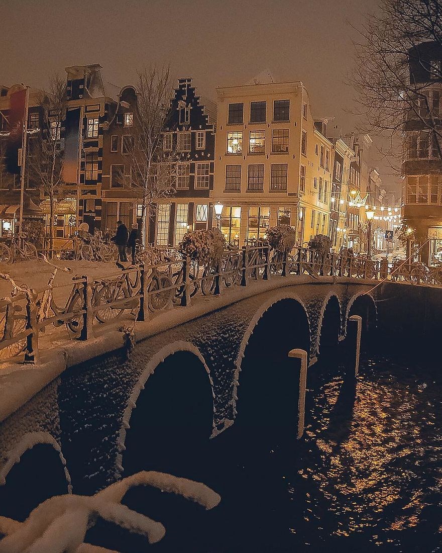amsterdam, karlar altında amsterdam, hollanda amsterdam