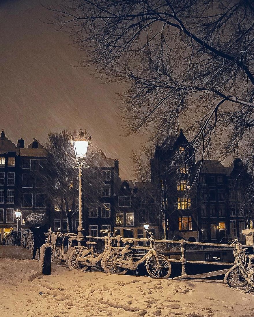 amsterdam, karlar altında amsterdam, hollanda amsterdam