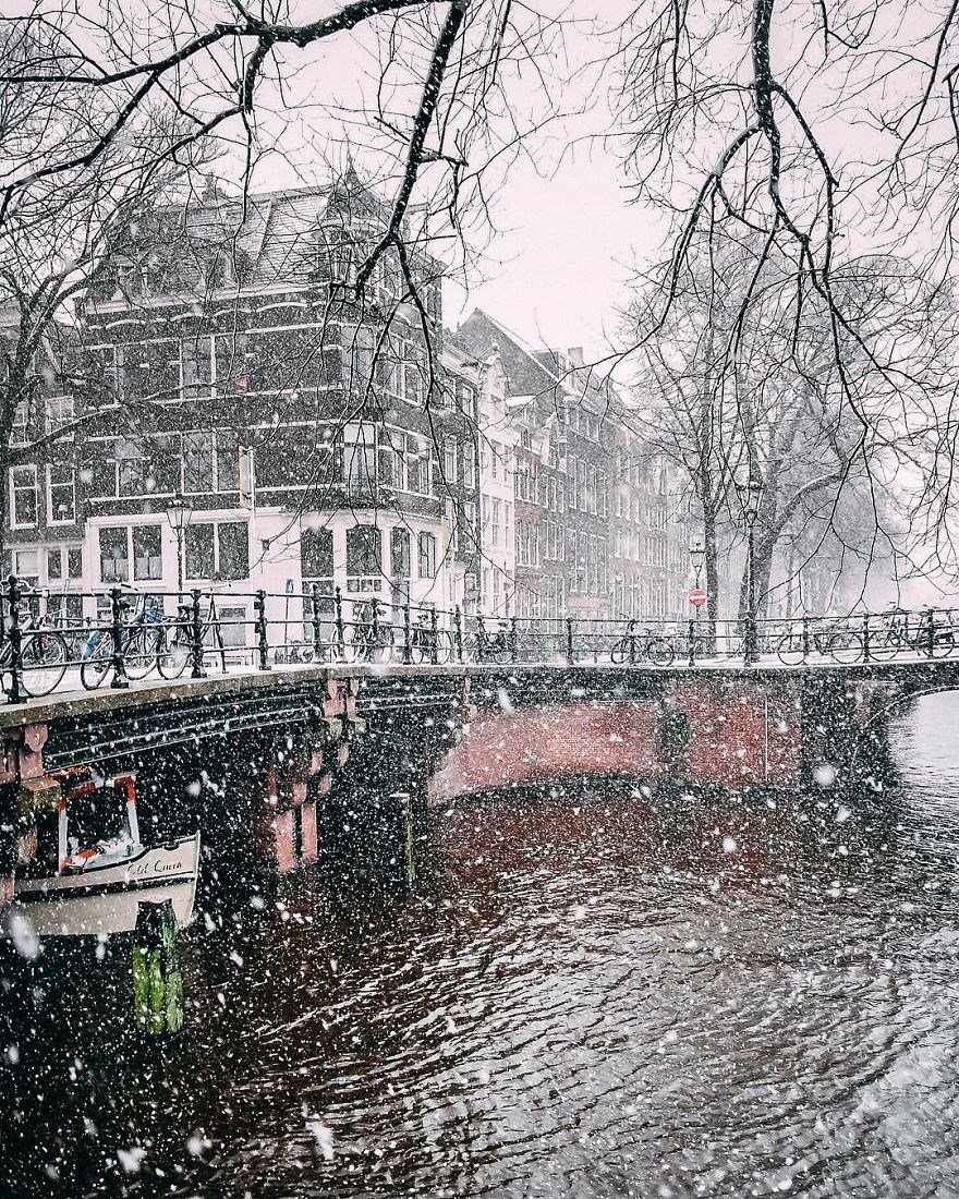 amsterdam, karlar altında amsterdam, hollanda amsterdam