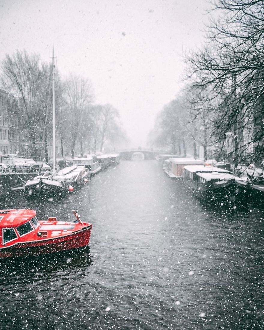 amsterdam, karlar altında amsterdam, hollanda amsterdam