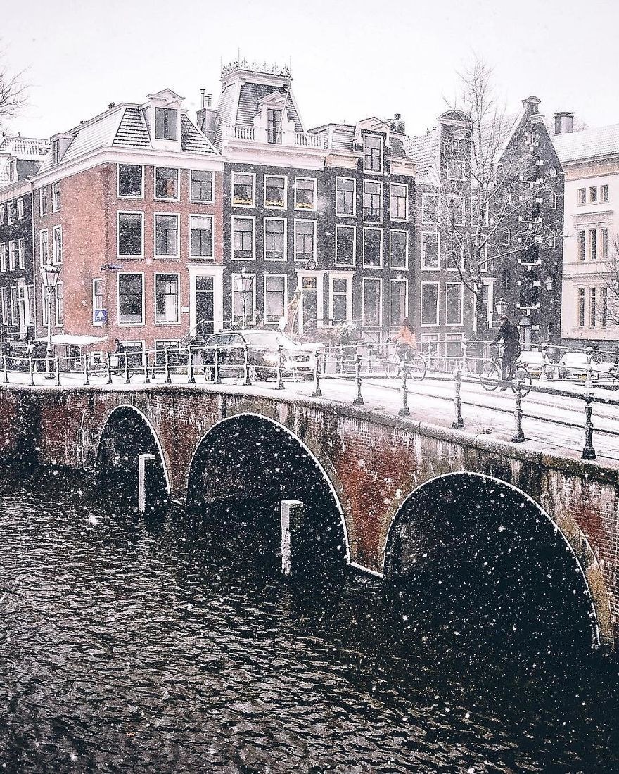amsterdam, karlar altında amsterdam, hollanda amsterdam