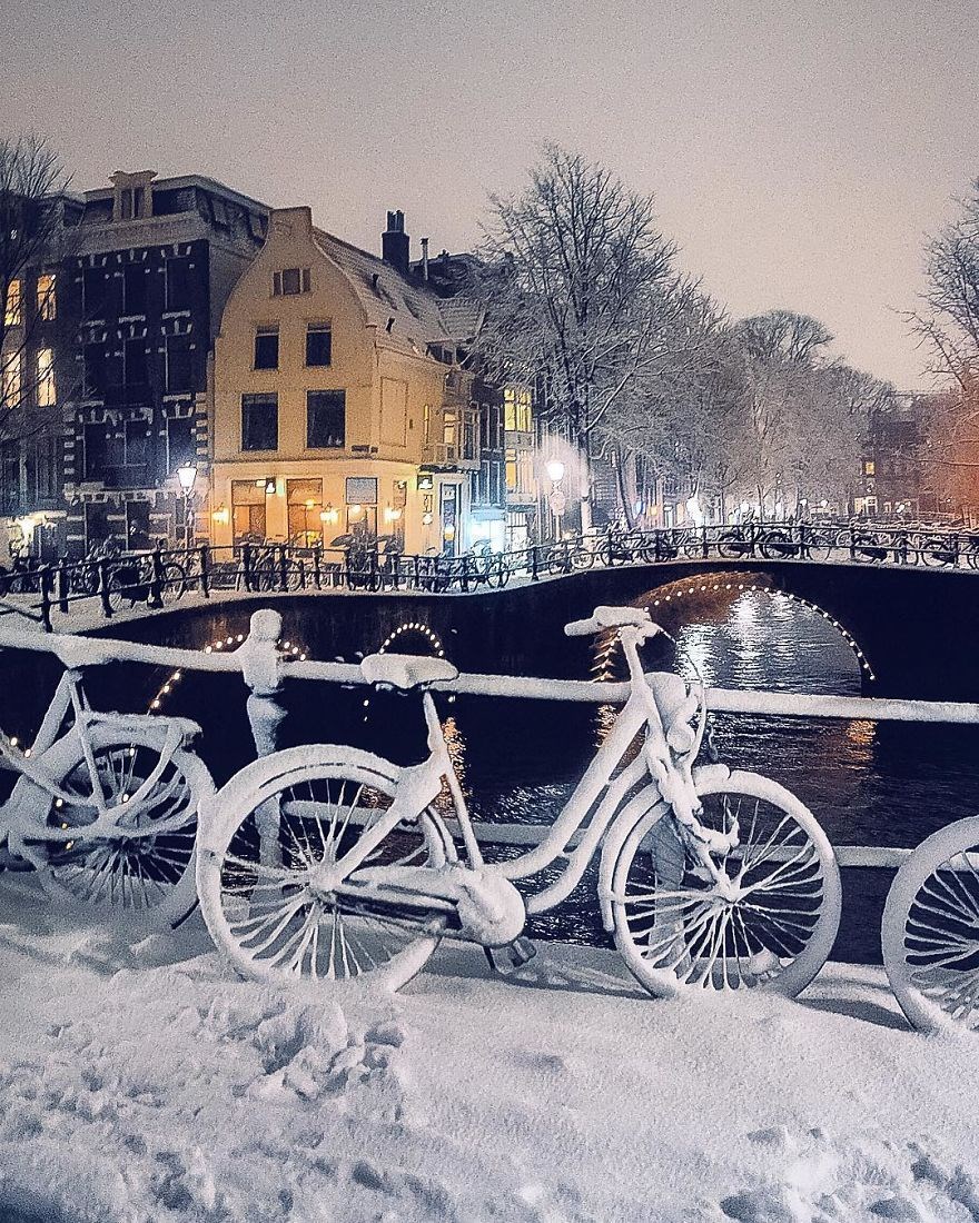 amsterdam, karlar altında amsterdam, hollanda amsterdam