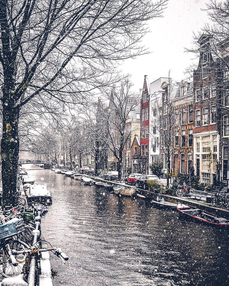 amsterdam, karlar altında amsterdam, hollanda amsterdam