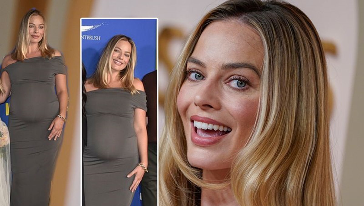 Karnı burnunda Margot Robbie kırmızı halıda