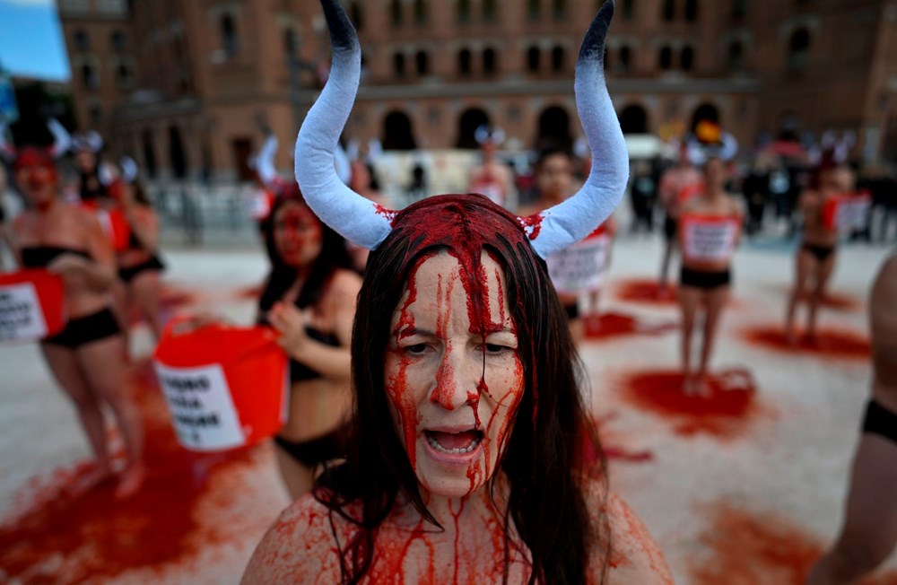 Madrid'de kırmızı boyalı eylem: 