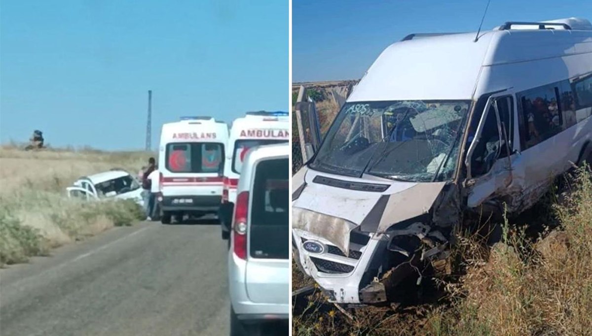 Diyarbakır’da minibüs ile otomobil çarpıştı: 22 yaralı