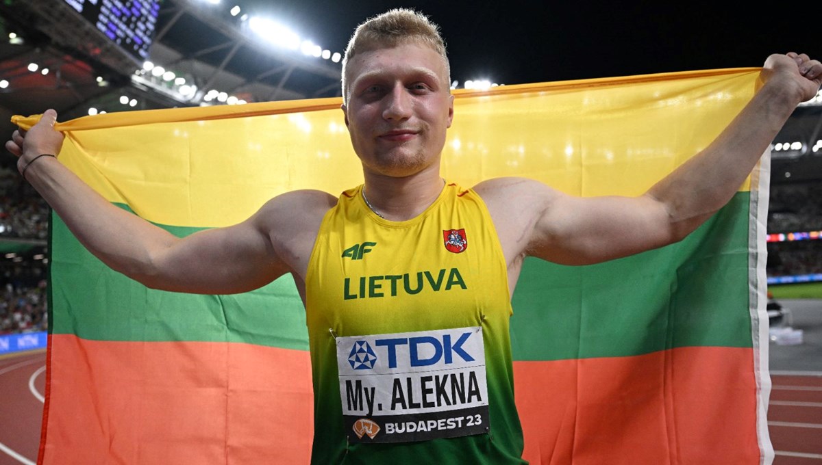Avrupa Şampiyonu Litvanyalı atlet Mykolas Alekna'dan dünya rekoru