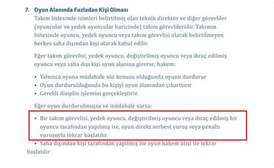 Hakem Seçim Demirel'in kural paylaşımı (Direk vuruş gerektiren durumlar)